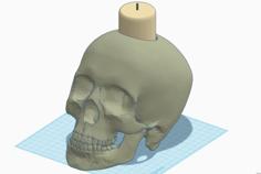 Skull Candle Holder 3D Printer Model