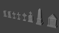 Headstones For Tabletop Gaming 3D Printer Model