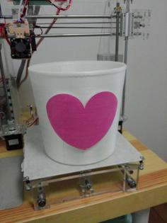 Childish Big-Hearted Wastebasket 3D Printer Model