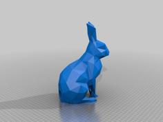 Low Poly Bunny Rabbit Tail Lamp 3D Printer Model