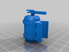 1/10 Scale Short Fire Extinguisher With Tube Mount Bracket 3D Printer Model