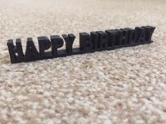 Happy Birthday Sign 3D Printer Model