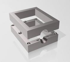 Two-Part Casting Mold Frame W/ Pour Funnel 3D Printer Model