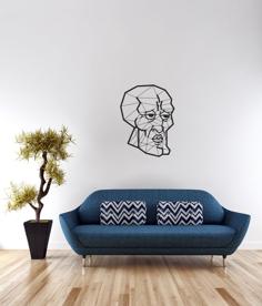 Handsome Squidward Low Poly Wall 2D 3D Printer Model