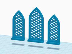 Gothic Inspired Windows For Tabletop Buildings 3D Printer Model