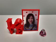 LOVE Sculpture Photo Frame 3D Printer Model