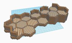 Locking Hex Terrain Wood Floor 3D Printer Model