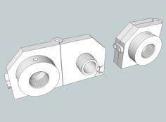 Hinged 14mm CCW Female To Male Airsoft Flash Hider 3D Printer Model