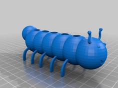 Cute Caterpillar Pencil Holder 3D Printer Model