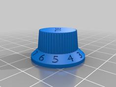 Left/Right Fender Strat Guitar Knob 3D Printer Model