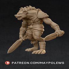 Gnoll (28mm DnD Miniature) 3D Printer Model