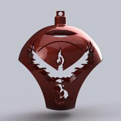 Pokemon Go Team Valor Tree Ornament 3D Printer Model