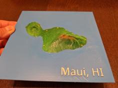 Maui Hawaii 3D Topo Map 3D Printer Model