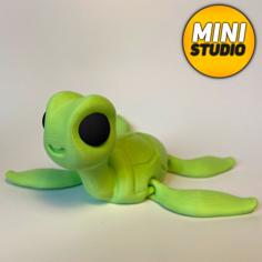 Articulated Flexi Cute Turtle 3D Printer Model