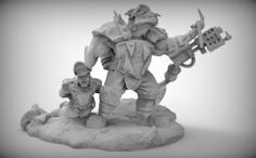 Orc With Flame Thrower 3D Printer Model