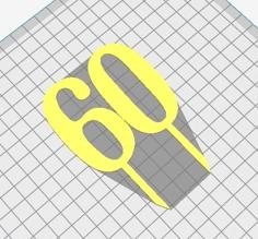 60 Cake Topper – Seperate Numbers 3D Printer Model