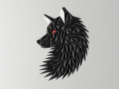 Geometric Wolf (fox) Head Wall Art 3D Printer Model