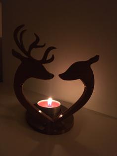 Reindeer/Deer Heart Candle 3D Printer Model