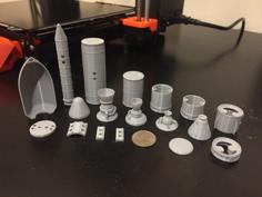 Kerbal Space Program Modular Rocket Parts 1:100 Scale 3D Printer Model