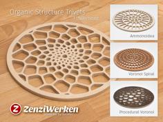 Various Organic Structure Trivets Cnc/laser 3D Printer Model