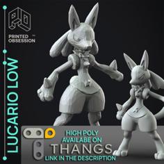 Lucario – Low Poly – Pokemon – Fan Art 3D Printer Model