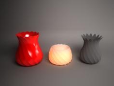 Twisted Vases And Tealight Holder 3D Printer Model