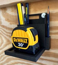 Pencil And Measuring Tape Holder 3D Printer Model