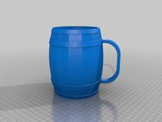 Large Barrel/cask Shaped Mug – 32oz (almost 1 Liter) Capacity 3D Printer Model