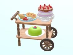 Tea Cart Compatible With Sylvanian Families 3D Printer Model