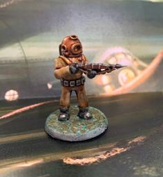 28mm Sci Fi Deep Sea Diver With Harpoon Gun 3D Printer Model