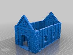 Medieval Cottage With Working Door 28mm 3D Printer Model