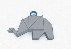 Elephant Origami Charm 3D Printer Model