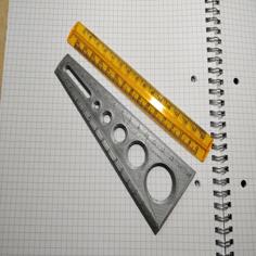 Ruler With Circles And Logarithmic Scale 3D Printer Model