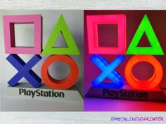 Neon Playstation Lights 3D Printer Model