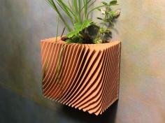 Fin Vases Pot (With A Wall Mount) 3D Printer Model