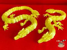 Flexi Japanese Dragon (Print-in-place) 3D Printer Model