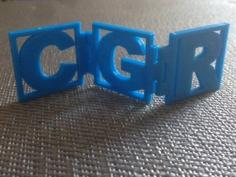 Personalizable Hinged Initials 3D Printer Model