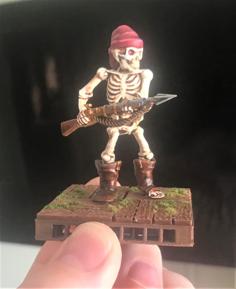 28mm Pirate Skeleton Warrior With Harpoon Gun 3D Printer Model