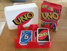 Card Game Deck Holder And Storage Box With Example Uno Logo. 3D Printer Model