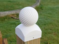 Fence Post Top/Hat With Spiral 3D Printer Model