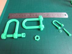 Tank Style Tow Hook (Shackle) 3D Printer Model