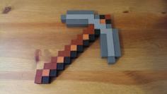 Minecraft Pickaxe – Pixelated Texture 3D Printer Model