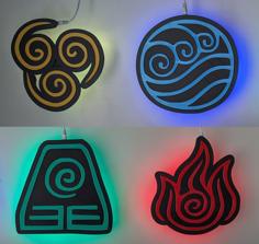 ATLA Elemental Symbols Wall Art 3D Printer Model