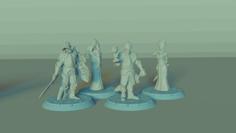 Vampire Lords And Ladies Set, 4 Miniatures, Dungeons And Dragons !FREE! 3D Printer Model