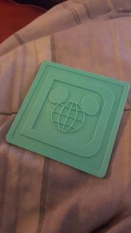 Vintage Walt Disney World Logo Coasters And Holder 3D Printer Model