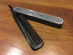 Folding Beard Comb 3D Printer Model