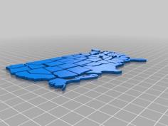 US State Map Puzzle 3D Printer Model