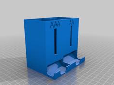 (Wall Mount) Battery Dispenser Battery Holder Wall Mount Version 3D Printer Model