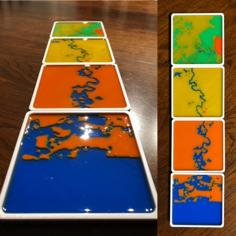 Michigan Topographic Maps (Au Sable River Coasters) 3D Printer Model