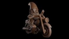 Garden Gnome On A Bike 3D Printer Model